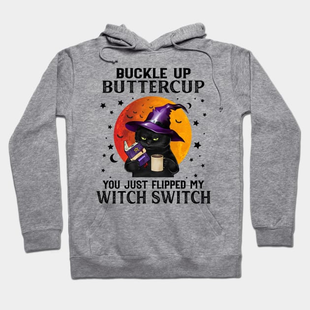 Cat Halloween Witch Hoodie by Sunset beach lover